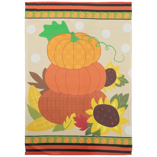 12.5" x 18" Pumpkins & Sunflowers Autumn Garden Flag